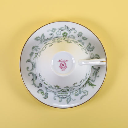 Noritake の小鳥カフェ - 1960's グリーン＆ホワイト ティータイム・セット